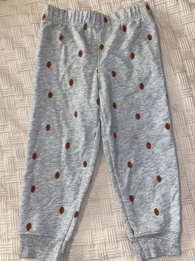 Grey Jogger Pants with footballs size 3t